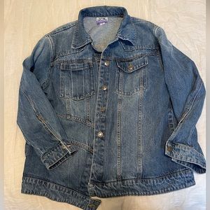 Future Collective by Kahlana Barfield Brown limited edition denim jacket Size L